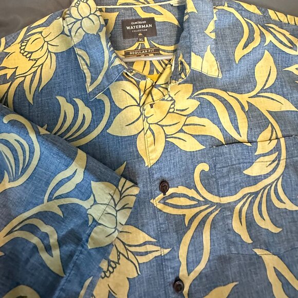 Quiksilver Waterman Collection Floral Shirt Button Up Mens Hawaiian Shirt XL - Picture 4 of 10